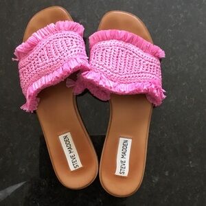 Steve Madden Vibrant Pink Fringe Sandals